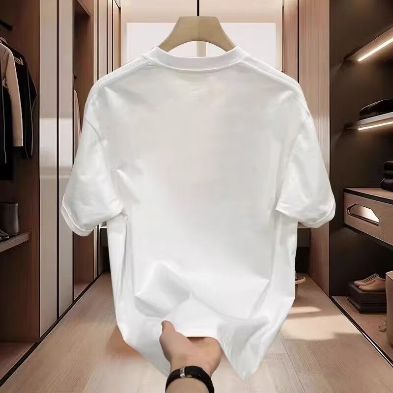 تي شيرت مضحك مطبوع قصير الأكمام موضة الهيب هوب قطن نقي صيفي للرجال - Image 4